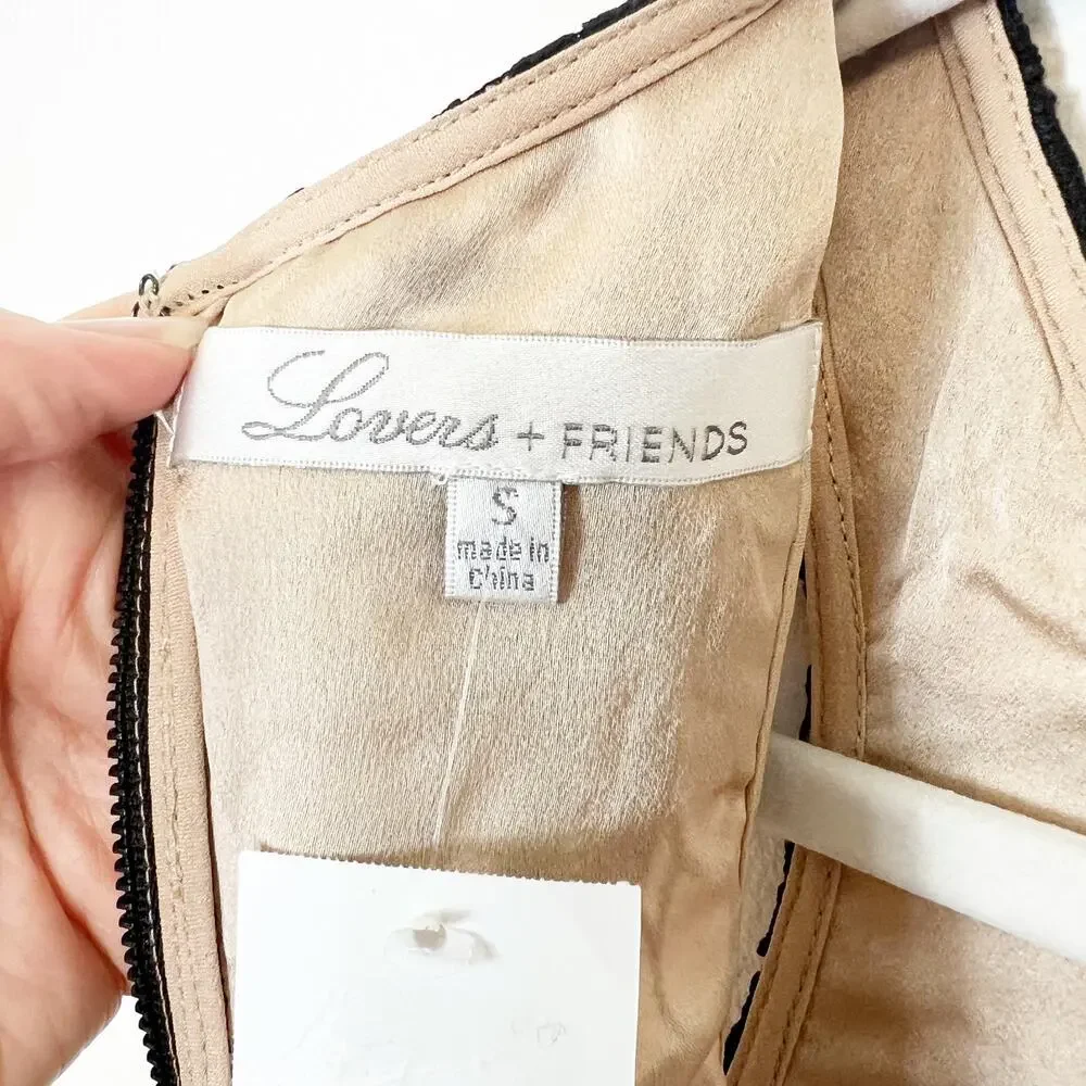 Lover's + Friends Caspian Shift Dress Black Crochet Lace Sleeveless Small NWT - Picture 10 of 14